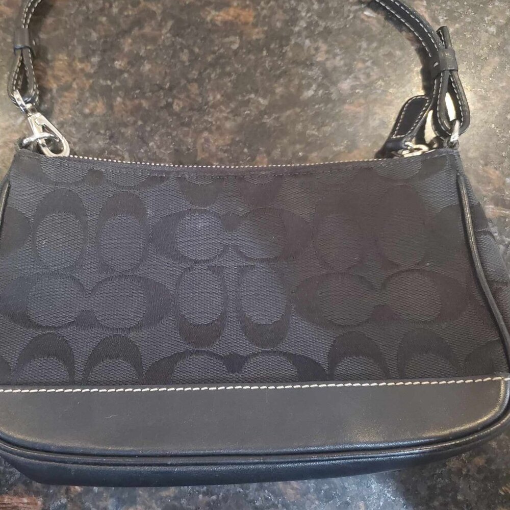Coach Signature Y2K Sufflette Leather & Canvas Demi Shoulder Bag